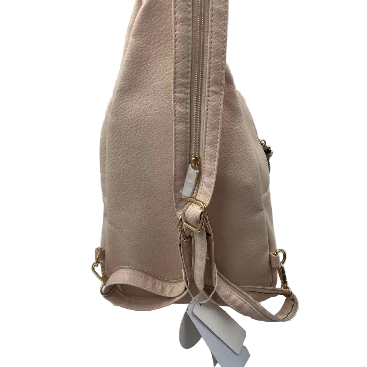 NWT METRO MUSE Cream Pebbled Vegan Leather Convertible Sling/Backpack Purse
