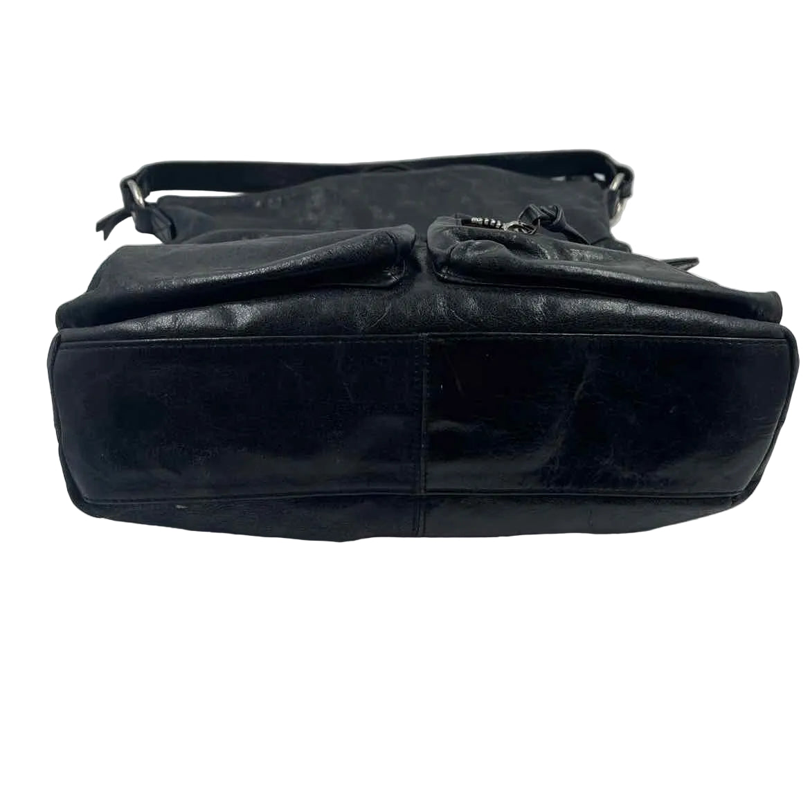 HOBO INT Black Leather Pocketed EXPLORER Shoulder / Crossbody Purse