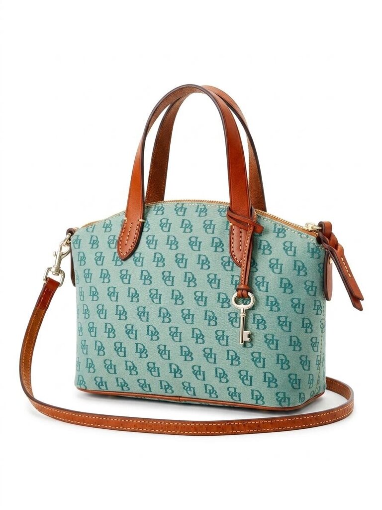 Dooney & Bourke Ruby Bag with Shoulder Strap Women's Designer Handbags green/tan