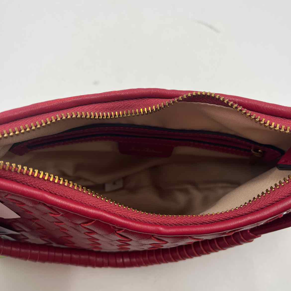 NWT SAM EDELMAN Woven Red Leather Shoulder Bag Purse
