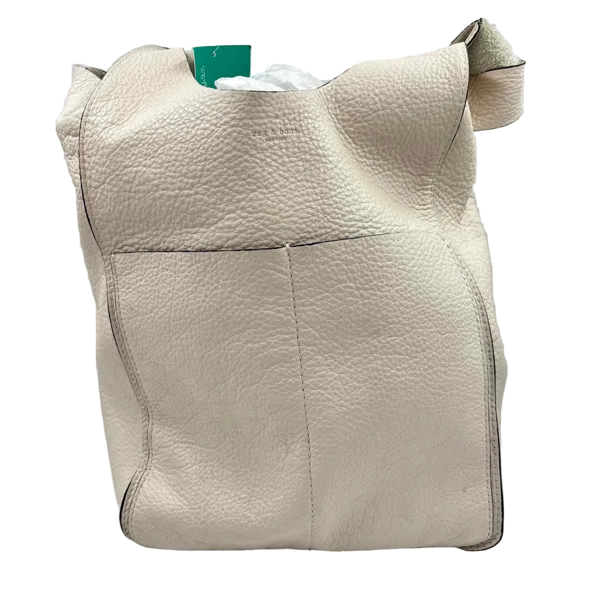 RAG & BONE Cream White Leather LOGAN Hobo Shopper Shoulder Bag Purse