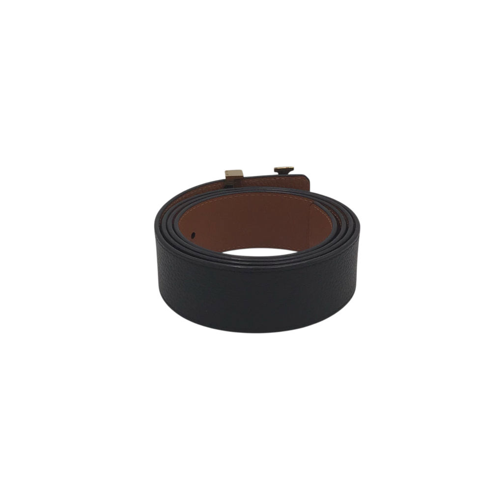 LOUIS VUITTON INITIAL "LV" REVERSIBLE LEATHER LUXE MEN BELT BLACK/BROWN 110/44