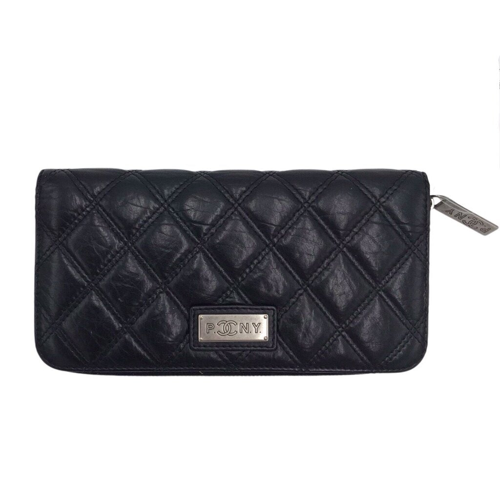 CHANEL QUILTED LAMBSKIN CONTINENTAL LUXE WALLET BLACK