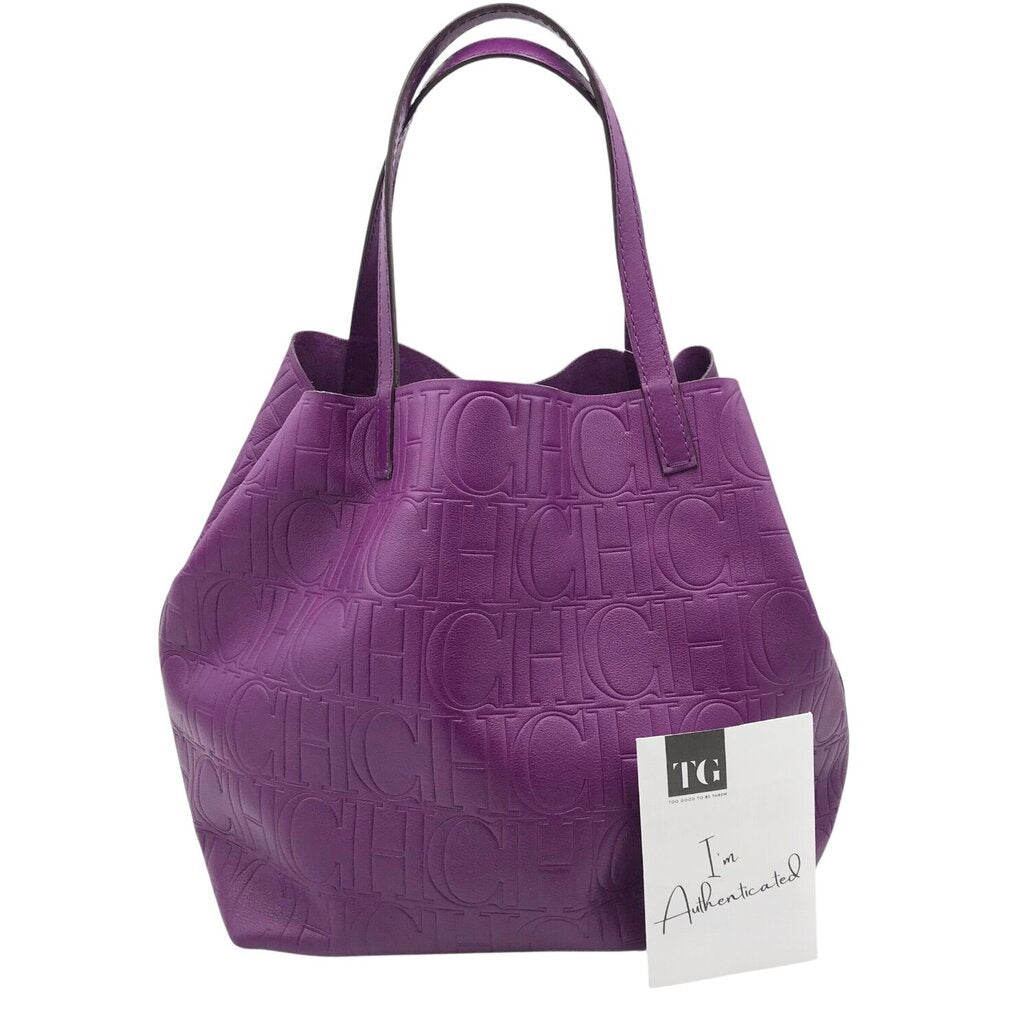 CAROLINA HERRERA "MATRYOSHKA" TOTE LUXE HANDBAG PURPLE