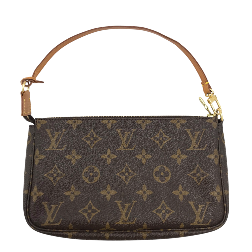LOUIS VUITTON 2000 MONOGRAM POCHETTE LUXE HANDBAG BROWN