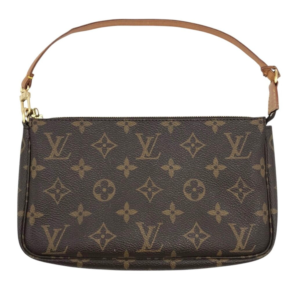 LOUIS VUITTON 2000 MONOGRAM POCHETTE LUXE HANDBAG BROWN
