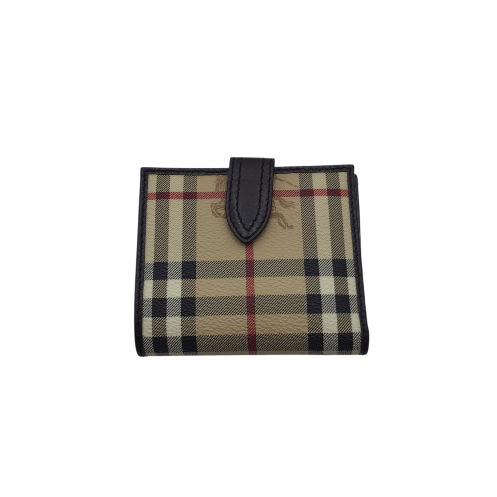 HAYMARKET CHECK BUCKLE LUXE WALLET BEIGE