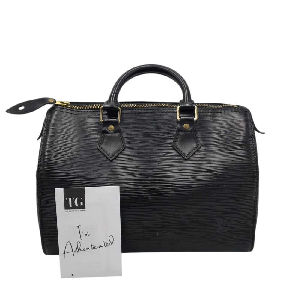 LOUIS VUITTON EPI LEATHER SPEEDY 25 LUXE HANDBAG BLACK