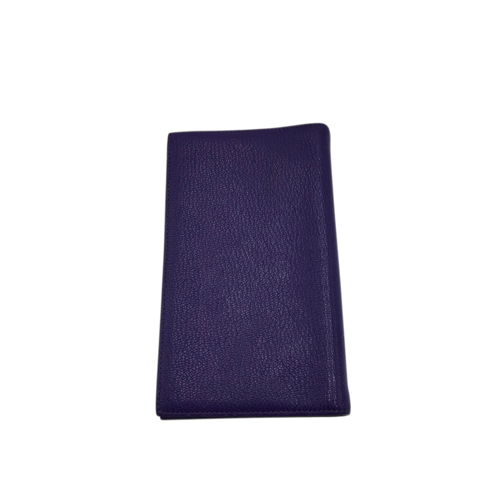 HERMES LEATHER VISION 11 SIMPLE AGENDA COVER w/ BOX LUXE WALLET PURPLE