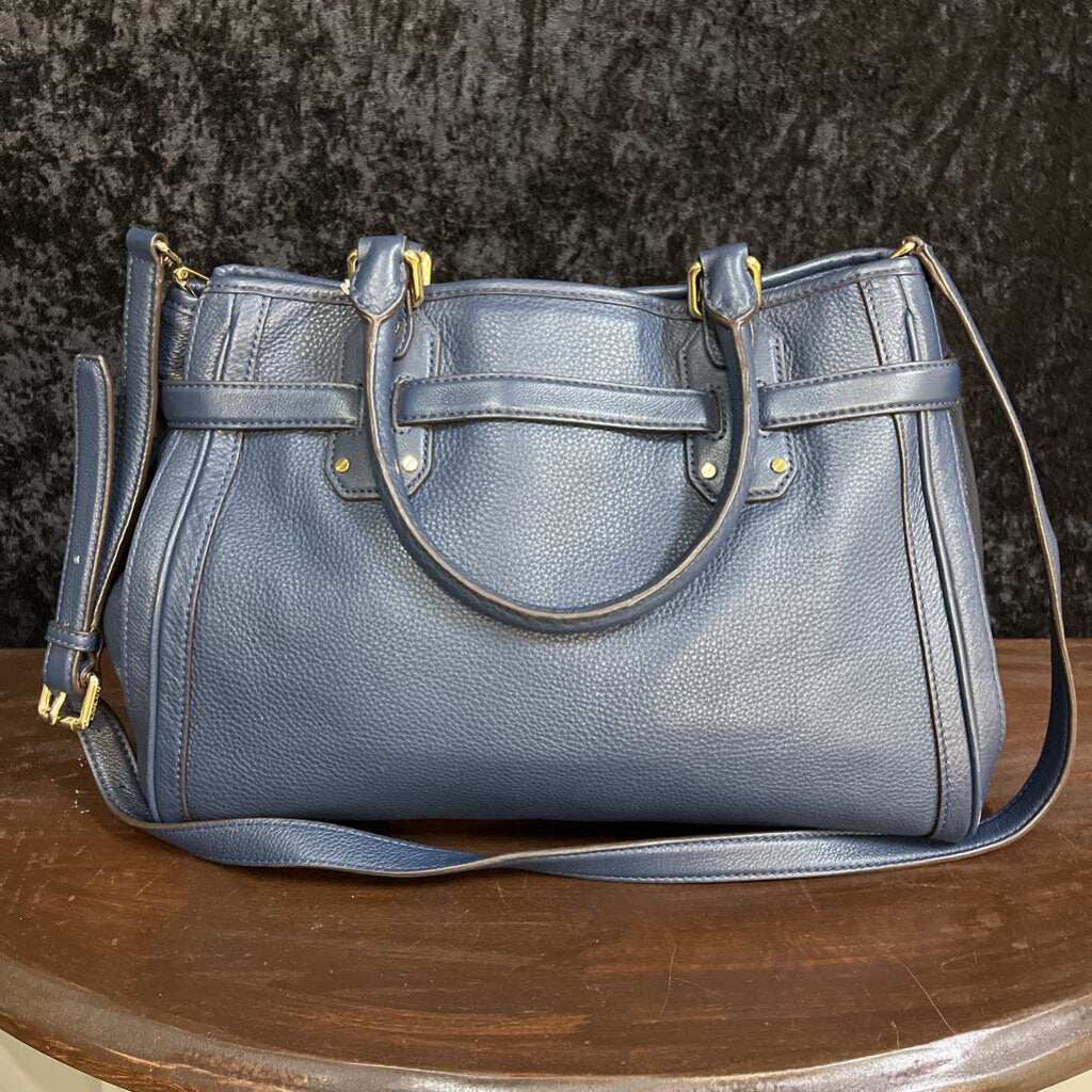 michael kors Hudson Belted Large Tote Women's Designer Handbags Navy & Gold