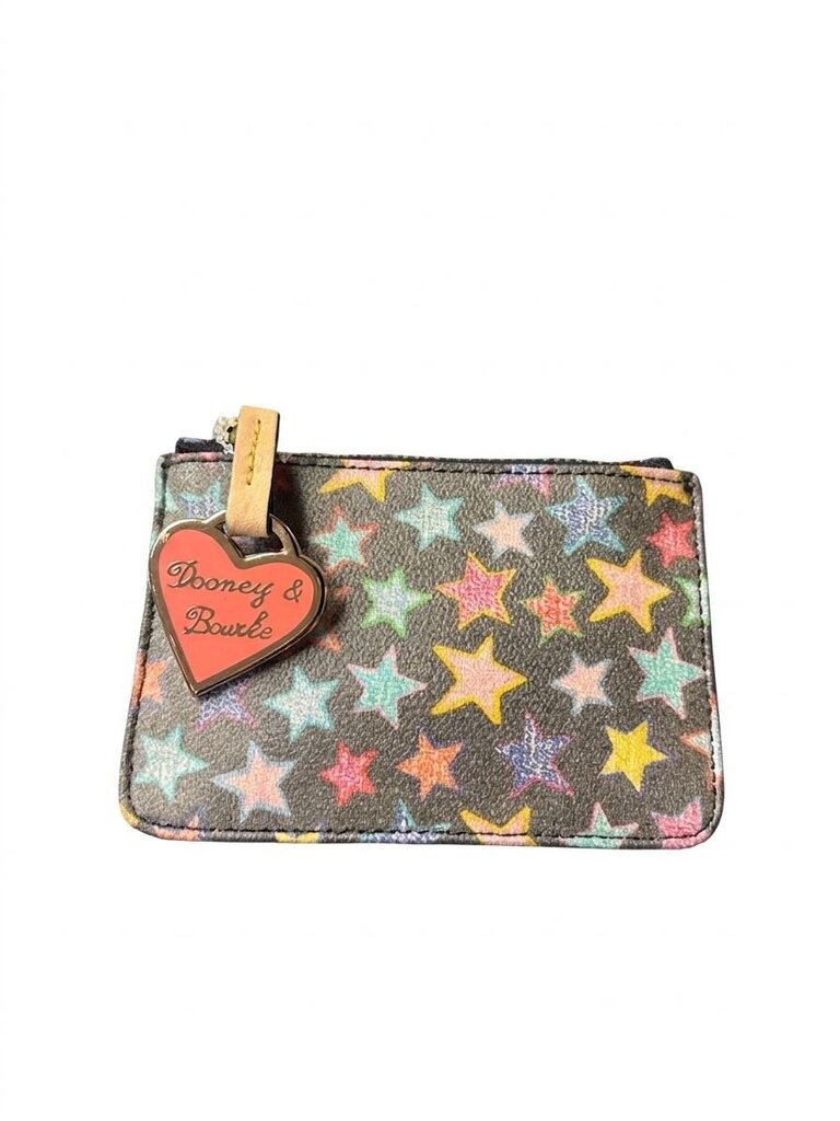 Dooney & Bourke Vintage Rare Coin Purse with Heart Charm Women's Designer Handbags Black/Stars
