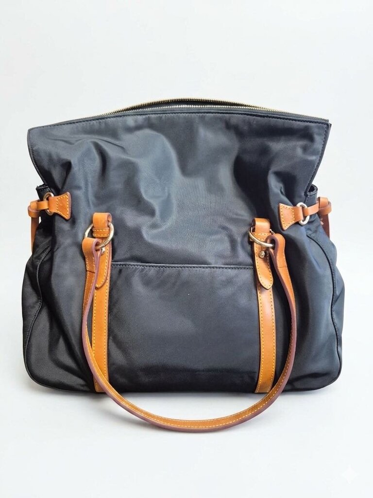 Dooney & Bourke The Smith Bag w/ Leather Trim Women's Designer Handbags Black/Tan