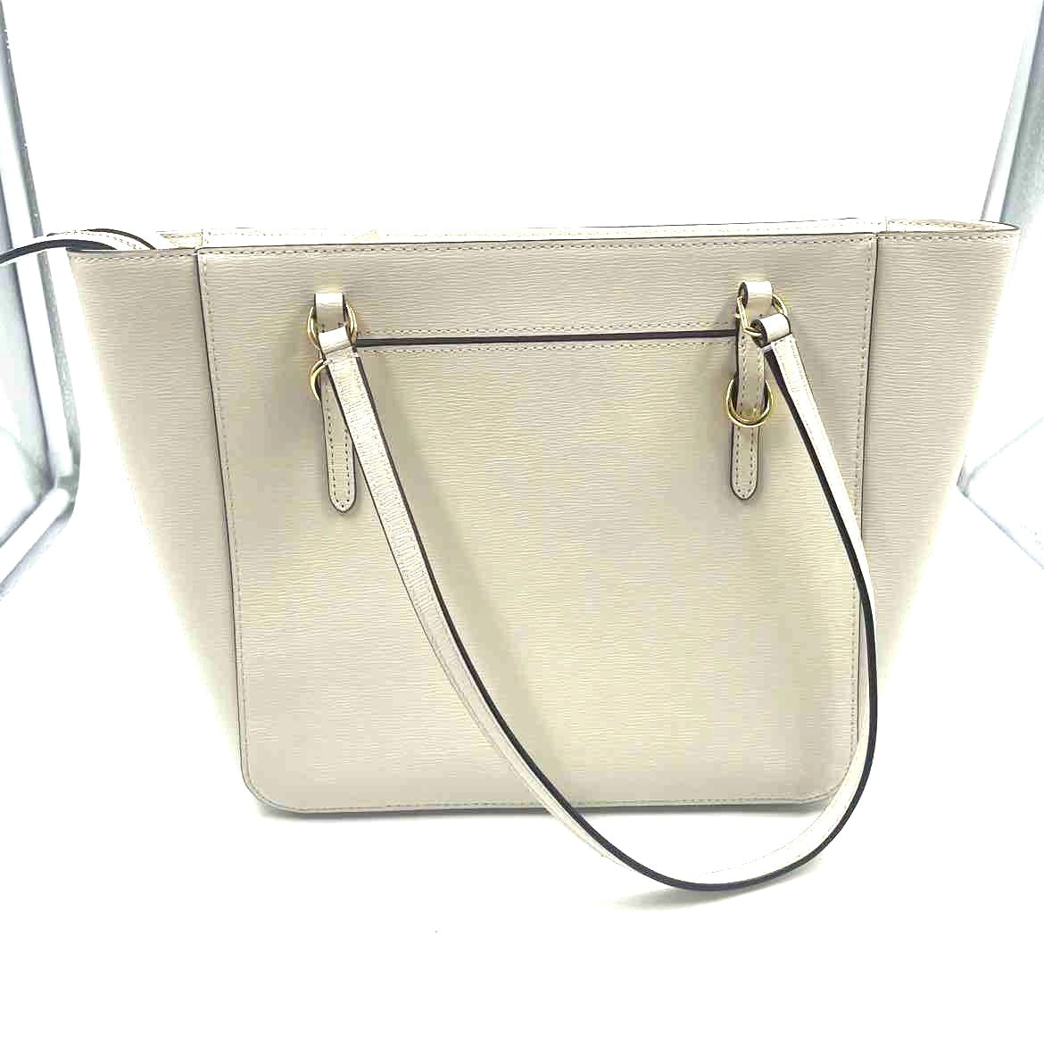 RALPH LAUREN White Leather Handled Tote Bag Purse